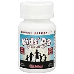 Вітамін D3 для дітей Source Naturals швидкорозчинний зі смаком чорної вишні 100 таблеток