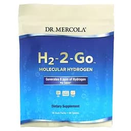 Молекулярний водень H2-2-Go Dr. Mercola 30 подвійних упаковок 60 таблеток