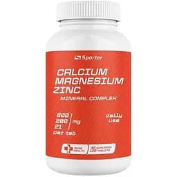 Вітаміни та мінерали Sporter Calcium Magnesium Zinc 120 таблеток