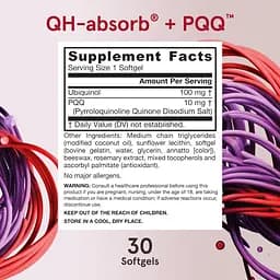Убіхінол і Пірролохінолінхінон Jarrow Formulas QH-absorb + PQQ 30 капсул - мініатюра 7