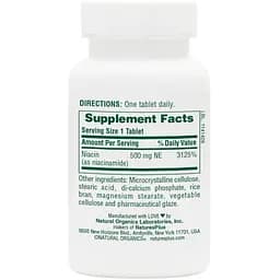Нiацинамiд (В3) Natures Plus Niacinamide 500 мг 90 таблеток  - мініатюра 2
