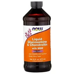 Препарат для суглобів і зв'язок NOW Glucosamine and Chondroitin, 473 мл - мініатюра 1