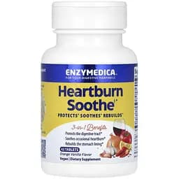 Комплекс для полегшення печії Enzymedica Heartburn Soothe зі смаком апельсину та ванілі 42 жувальні таблетки