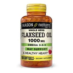 Жирні кислоти Mason Natural Flax Seed Oil 1000 mg Whole Herb, 100 капсул - мініатюра 1