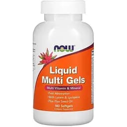 Вітаміни та мінерали NOW Liquid Multi Gels, 180 капсул