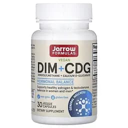 Вітаміни та мінерали Jarrow Formulas DIM + CDG, 30 вегакапсул для підтримки гормонального балансу - мініатюра 1
