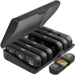 Таблетниця-органайзер RUHHY 24287 на 7 днів 3 секції в день чорна