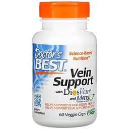Комплекс для підтримки вен Doctor's Best Vein Support with DiosVein and MenaQ7, 60 вегетаріанських капсул