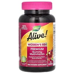 Мультивітаміни для жінок 50+ Nature's Way Alive! Women's 50+ Premium Gummy Multivitamin смак вишні та винограду 75 жувальних цукерок