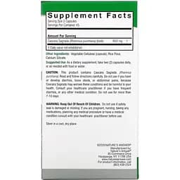 Каскара Саграда Nature's Answer Cascara Sagrada 850 мг 90 вегетаріанських капсул - мініатюра 3