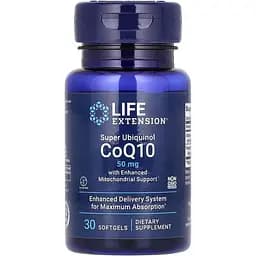 Коэнзим CoQ10 Life Extension Super Ubiquinol with Enhanced Mitochondrial Support 50 мг 30 капсул