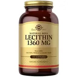 Натуральная добавка Solgar Lecithin 1360 mg, 100 капсул