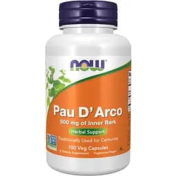 Натуральна добавка Now Pau D'Arco 500 mg 100 капсул