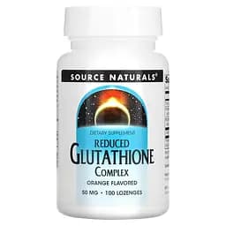 Натуральна добавка Source Naturals Reduced Glutathione Complex, 100 льодяників - Апельсин