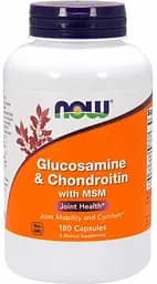 Препарат для суглобів і зв'язок NOW Glucosaminе & Chondroitin with MSM, 180 капсул