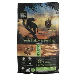 Сухий корм Ambrosia Grain Free Sterilized Cat Fresh Turkey & Herring для стерилізованих котів зі свіжою індичкою та оселедцем 1.5 кг