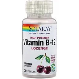 Витамин B12 Solaray 5000 мкг вишня 30 леденцов