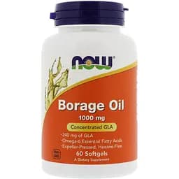 Натуральная добавка Now Масло свекольника Borage Oil 1000 мг 60 мягких желатиновых капсул