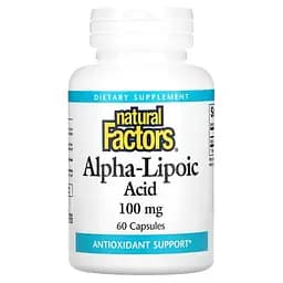 Альфа-ліпоєва кислота Natural Factors Alpha-Lipoic Acid 100 mg, 60 капсул для антиоксидантного захисту - мініатюра 1