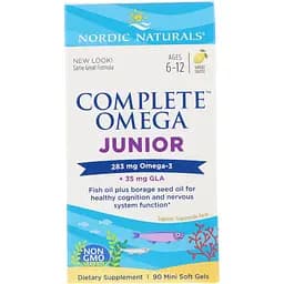 Риб'ячий жир для підлітків Nordic Naturals Complete Omega Junior зі смаком лимона 283 мг 90 капсул