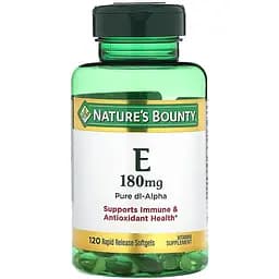 Вітамін Е Nature's Bounty Vitamin Е 180 мг 120 желатинових капсул