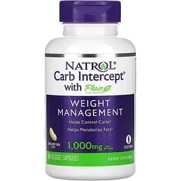 Регулятор вуглеводів Natrol Carb Intercept with Phase 2 біла квасоля 1000 мг 60 капсул (NTL16176)