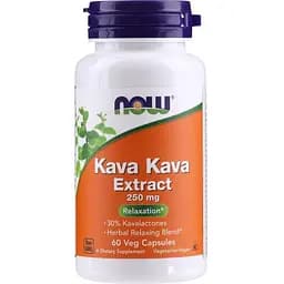 Естественная добавка Now Kava Kava Extract 250 mg 60 вегакапсул