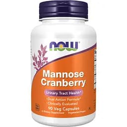 Добавка Now Foods Mannose Cranberry для підтримки сечовивідних шляхів 90 капсул
