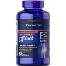 Глюкозамін, хондроїтин і МСМ Puritans Pride Triple Strength 360 каплет