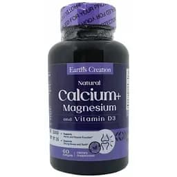 Вітамінно-мінеральний комплекс Earths Creation Calcium Magnesium + Vitamin D3 60 софт гель (1091-821 829)