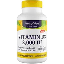 Вітамін Д3 Healthy Origins Vitamin D3, 2000 МО 360 капсул (HOG-15378)