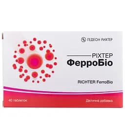 Дієтична добавка Ріхтер ФерроБіо додаткове джерело заліза пігулки №40 (2 блистера х 20 шт.)