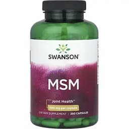 Метілсульфонінметан Swanson MSM 500 мг 250 капсул