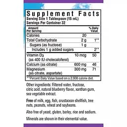 Кальцій + Цитрат Магнію + Вітамін D3 Bluebonnet Nutrition зі смаком малини 472 мл - мініатюра 2