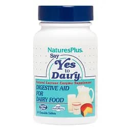 Ферменти лактази Natures Plus Say Yes to Dairy, 50 жувальних таблеток для підтримки травної системи - мініатюра 1