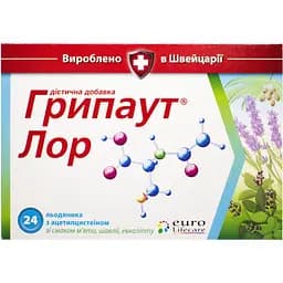 Леденцы для полости рта Euro Lifecare Грипаут Лор 24 леденца в блистерах (4834001)