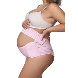 Регульований еластичний пояс бандаж для вагітних та післяпологовий S Pink (16542)