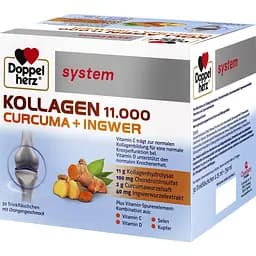 Харчова добавка Doppelherz System Колаген 11.000, Куркума + Імбир 750 мл (25 мл x 30 флаконів)