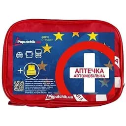Аптечка медицинская автомобильная Poputchik Евростандарт согласно ТУ+жилет мягкий футляр (02-024-М) 