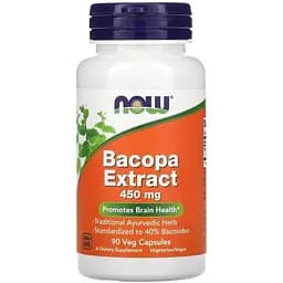 Натуральная добавка NOW Bacopa Extract 450 mg, 90 вегакапсул