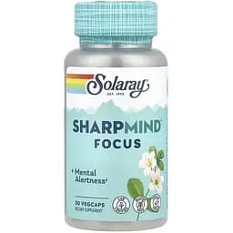 Ноотропи для концентрації уваги Solaray SharpMind Nootropics Focus 30 веганських капсул