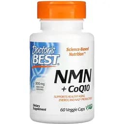 Комплекс Doctor's Best NMN 150 мг + CoQ10 50 мг 60 вегетаріанських капсул