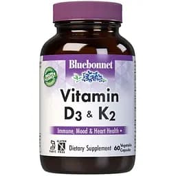 Витамины и минералы Bluebonnet Vitamin D3 & K2 60 вегакапсул