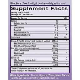 Комплекс жирних кислот Natrol Omega 3-6-9 зі смаком лимона 1200 мг 60 капсул - мініатюра 5