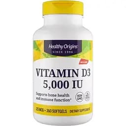 Вітамін Д3 Healthy Origins Vitamin D3 in MCT Oil 5000 МО 360 гелевих капсул