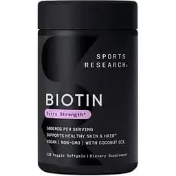 Біотин Sport Research Biotin 5000 mcg Extra Stregth, 120 капсул