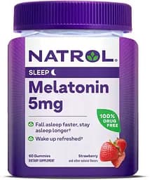 Натуральна добавка Natrol Melatonin Gummies 5 mg, 60 желейок Полуниця