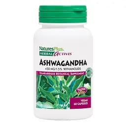 Ашваганда Natures Plus Herbal Actives Ashwagandha 450 mg, 60 вегакапсул