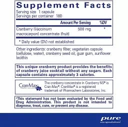 Журавлина Pure Encapsulations Cranberry NS 180 капсул - мініатюра 2
