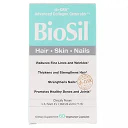 Активатор колагену Natural Factors BioSil Collagen Generator 60 вегетаріанських капсул - мініатюра 1
